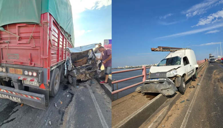 Impactante choque múltiple entre 15 vehículos en el puente Chaco-Corrientes: hay cuatro heridos