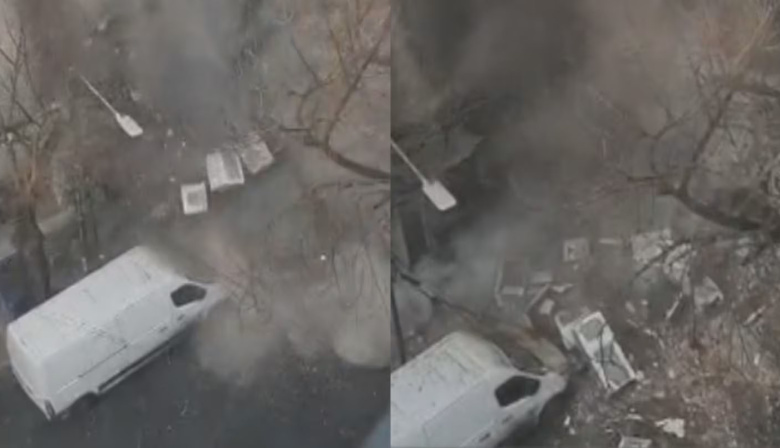 La Plata: el momento en que se derrumbó el depósito de electrodomésticos y cayeron heladeras a la calle