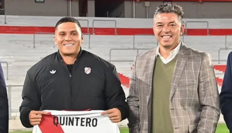 La emotiva reacción de Marcelo Gallardo al reencontrarse con Juanfer Quintero en River