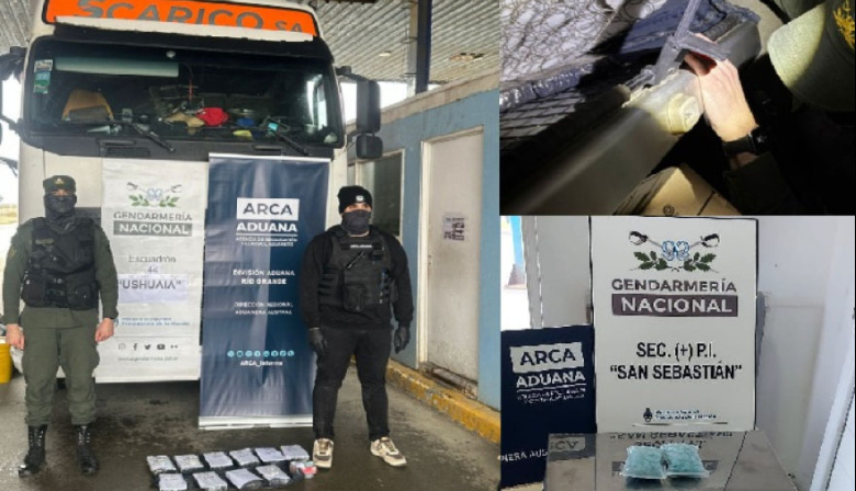 Un camión de la ciudad de Junín de la empresa SCARICO S.A. fue detenido en Usuhaia con 11 kg. de cocaína