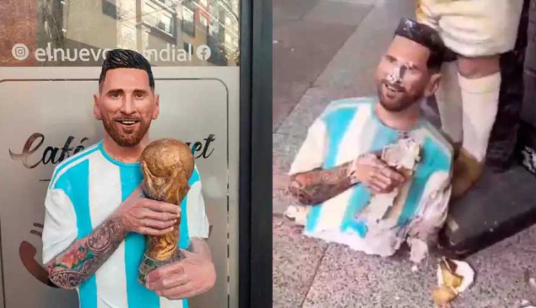 Destrozaron una estatua de Messi en Mar del Plata en medio del clima de tensión con la AFA