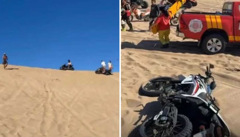 Villa Gesell: un hombre de 28 años murió al caer de su moto por la pendiente de un médano