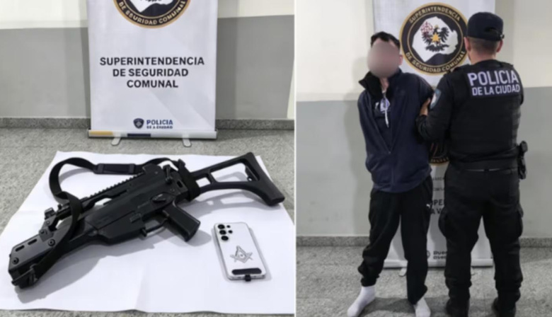 Tenía 11 antecedentes penales y lo detuvieron tras robar con una réplica de ametralladora en Parque Avellaneda
