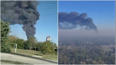 Se incendia una fábrica de pinturas en Moreno: 25 dotaciones de bomberos intentan contener las llamas