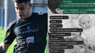 Los fuertes chats entre el futbolista de Deportivo Riestra y su expareja