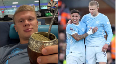 Erling Haaland publicó una foto tomando mate y les mandó un mensaje a tres jugadores de la Selección argentina
