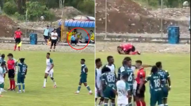 Escándalo en Ecuador: un jugador le tiró un piedrazo a un juez de línea y lo mandó al hospital