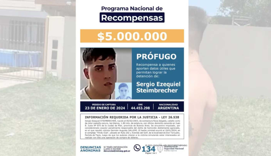 Ofrecen una recompensa de $5 millones para capturar a un joven acusado del crimen de un empresario en Tigre