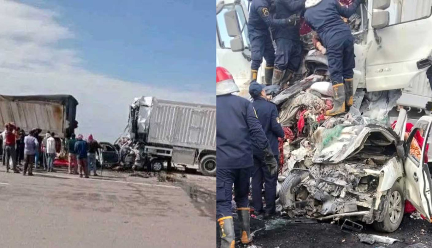 Hay al menos 18 muertos tras el choque entre un camión y una camioneta