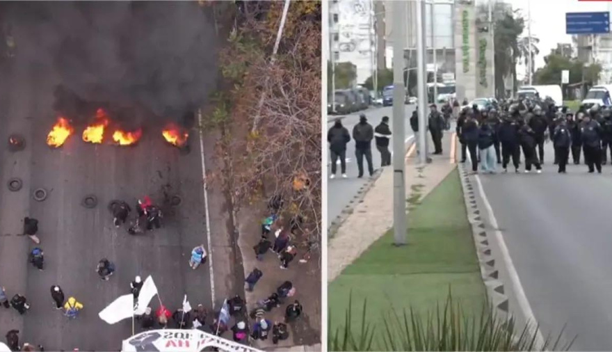 La CGT, las dos CTA y movimientos sociales marchan al Congreso: hubo tensión en Avellaneda