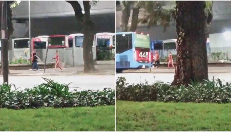 Escándalo con Facundo Moyano: se conoció el video de la influencer caminando semidesnuda y desorientada por avenida del Libertador