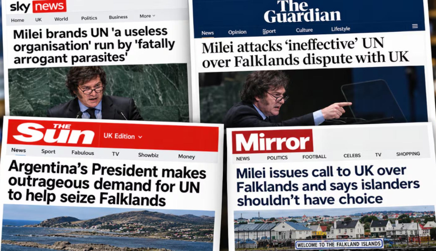 “Una exigencia escandalosa”: cómo reaccionaron los medios británicos al discurso de Javier Milei en la ONU