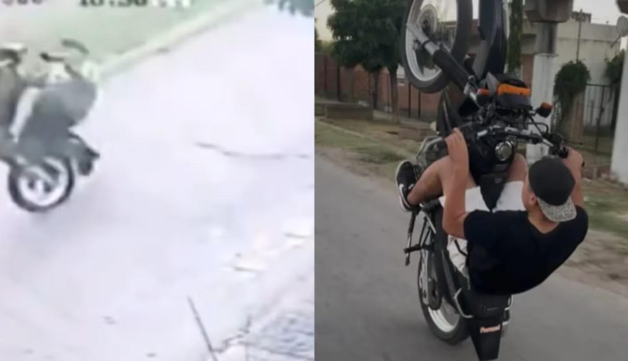 Hizo “wheelie” con la moto, chocó a un joven y lo dejó en terapia intensiva: ya estaba imputado por la muerte de una ciclista