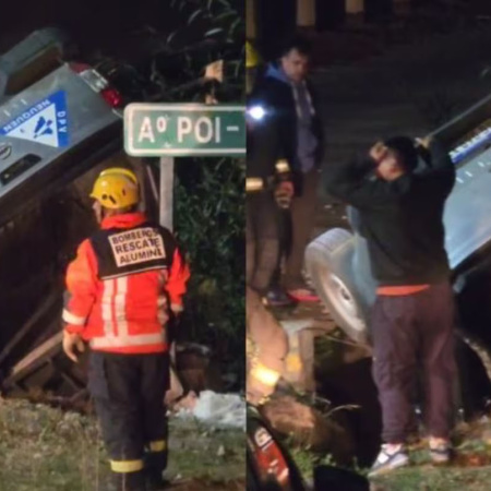Neuquén: un empleado estatal manejó borracho un auto de Vialidad para asuntos personales, volcó y lo destrozó