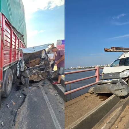 Impactante choque múltiple entre 15 vehículos en el puente Chaco-Corrientes: hay cuatro heridos