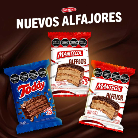 Georgalos escuchó a sus consumidores y lanzó los alfajores triples de Mantecol y Toddy