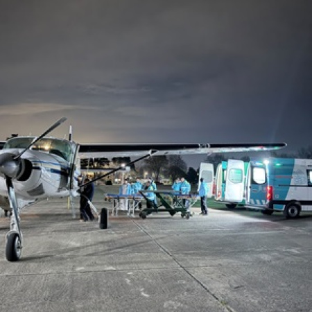 Vuelo Sanitario inédito en la Provincia de Buenos Aires