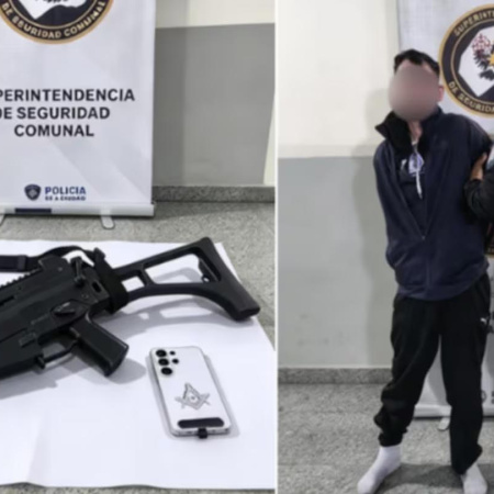 Tenía 11 antecedentes penales y lo detuvieron tras robar con una réplica de ametralladora en Parque Avellaneda